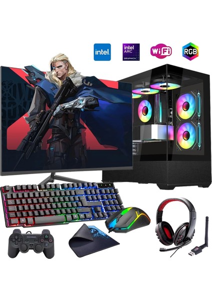 I5 12400F 16GB Ddr4 1tb M2 12GB Arc B580 24" Mon. Oyun Bilgisayarı (Gaming Set)