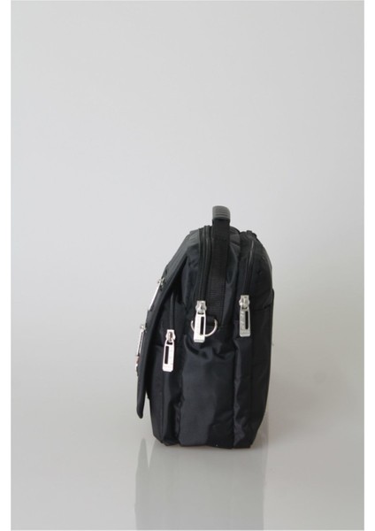 Şık ve hafif tekstil el ve omuz çantası, orta boy, siyah renk, rahat taşıma keyfi