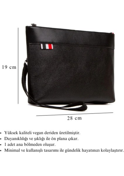 Şık ve kullanışlı orta boy el çantası, suni deri, bilek askılı, siyah renk fırsatları