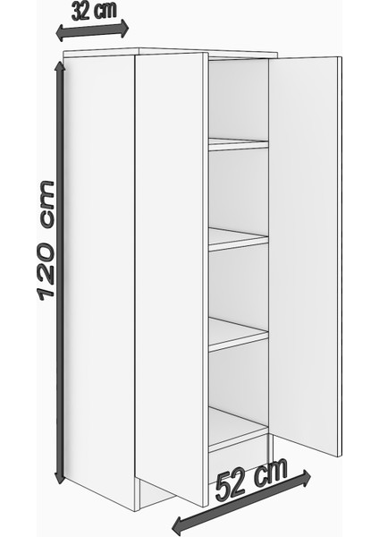 Abete Çok Amaçlı Dolap /Atlantik Çam-Beyaz modelleri