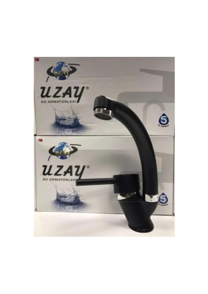 Çubuk Kol Siyah Lavabo Bataryası