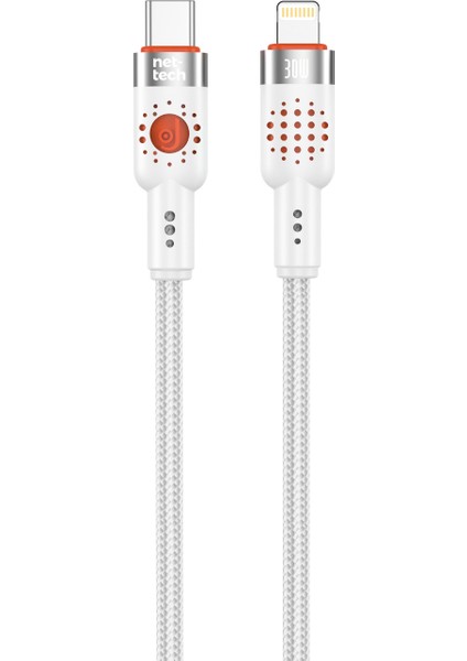 30W iphone Adaptör Uyumlu Şarj Kablosu 1 Metre Type-C To Lightning Şarj ve Data Kablosu (Beyaz Renk)