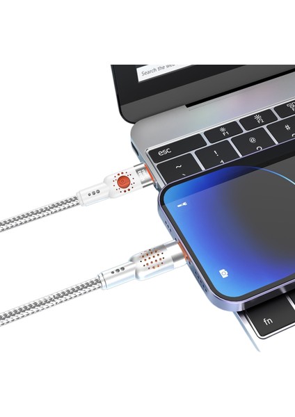 30W iphone Adaptör Uyumlu Şarj Kablosu 1 Metre Type-C To Lightning Şarj ve Data Kablosu (Beyaz Renk)