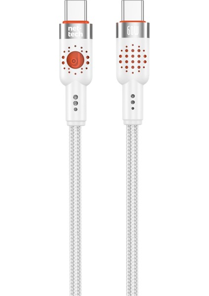60W Sarj Adaptörleri Için Uyumlu Şarj Kablosu 1 Metre Type-C To Type-C Şarj ve Data Kablosu (Gri)