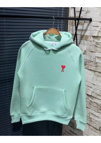 Unisex Kapşonlu Baskılı Sweetshirt