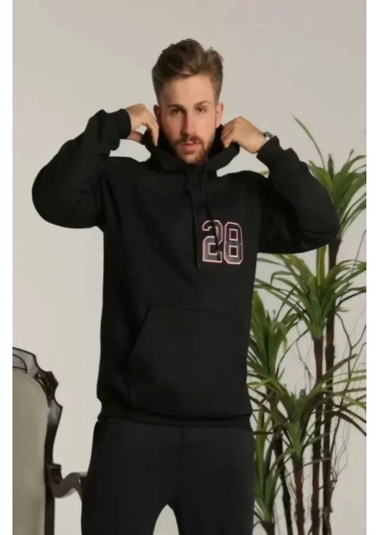 Unisex Kapşonlu Baskılı Sweetshirt