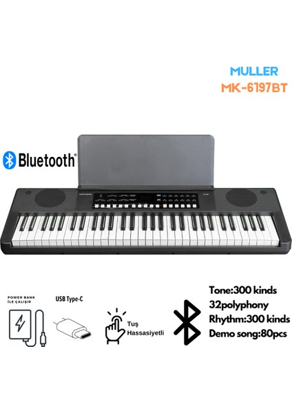 MK-6197BT 61 Tuş Org +Stand+Çanta modelleri