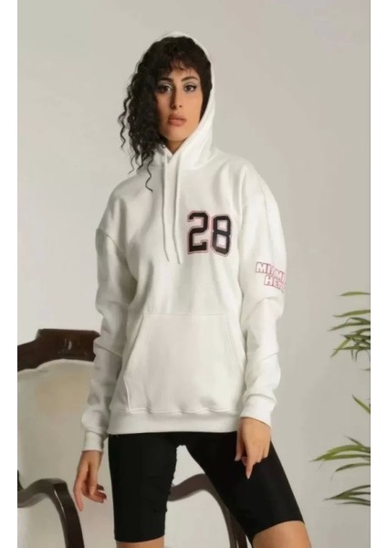 Unisex Kapşonlu Baskılı Sweetshirt