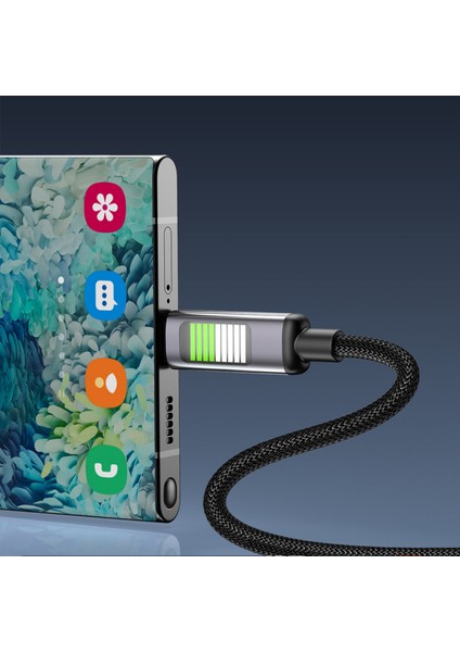 60 Watt Hızlı Şarj Type C Süper Kablosu 1m Type-C To Type-C Ip Örgü Tasarım Sağlam Data-Sarj Kablosu