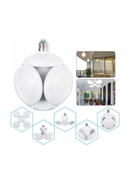 F-1997 LED Futbol Ufo Ampul E27 28W 360 Derece Katlanır Lamba Ac 220V Lamba LED Spot Işık Beyaz Glop LED