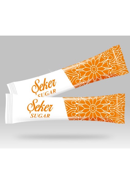 Stick Şeker Özel Üretim Desenli Tasarım B (Turuncu Beyaz) x 10000'li