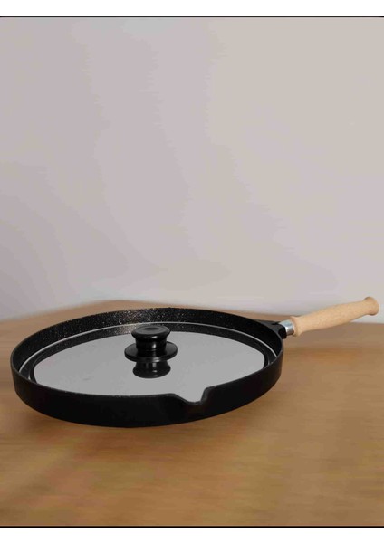 Granit Döküm 34 cm Kapaklı Balık Tavası