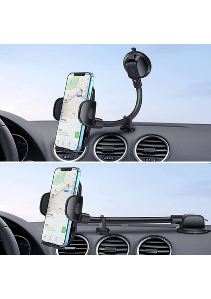 Ayarlanabilir Vakum Kilitli Cam ve Torpidoya Takılabilen Telefon Tutucu