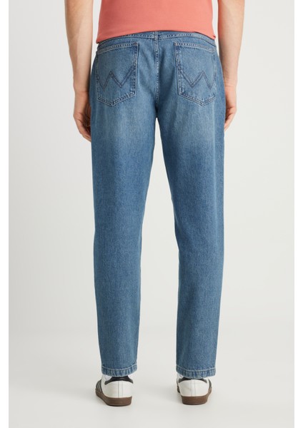 %100 Pamuk Frank Relaxed Fit Geniş Kesim Indigo Jean Denim Pantolon fırsatları