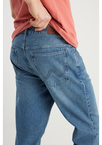 %100 Pamuk Frank Relaxed Fit Geniş Kesim Indigo Jean Denim Pantolon indirimleri