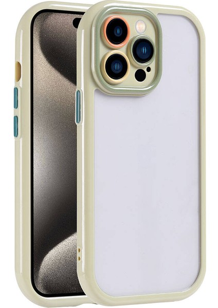 Apple iPhone 15 Pro Kılıf Kamera Korumalı Renkli Kenar ve Çerçeve Tasarımlı Zore Vitamin Kapak-Yeşil