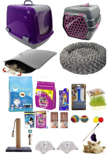Kedi Başlangıç Seti 20 Parça Mor