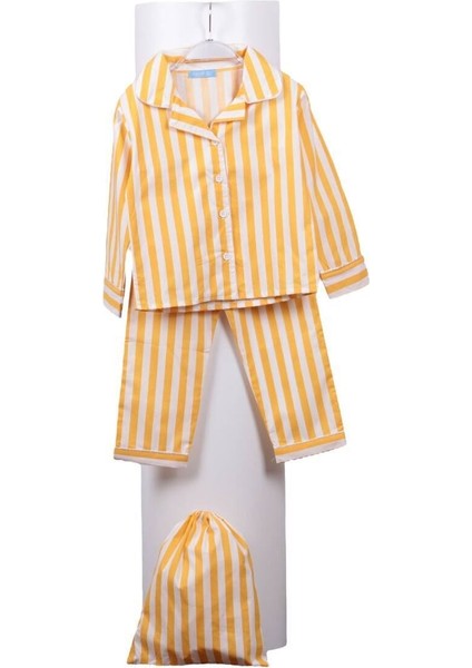 Sarı Çizgili Çocuk Pijama Takımı