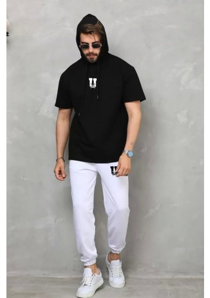 Unisex Kapşonlu Oversize Tshirt Takım