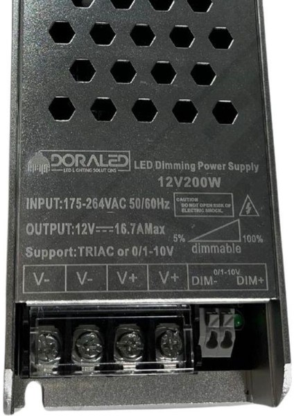 12 Volt 0-10V Dim Edilebilir Şerit LED Adaptör Akıllı Ev 0-10V 16.7 Amper 200 Watt Adaptör