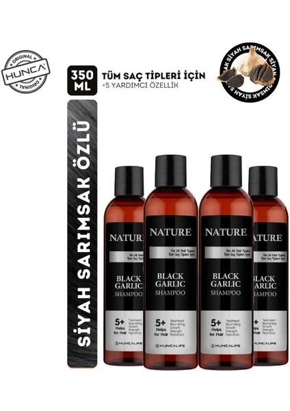 Nature Siyah Sarımsaklı Şampuan 4 Adet x 350 ml