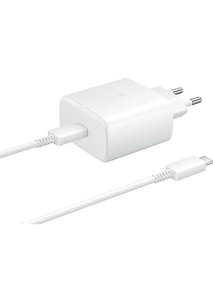 Samsung 45 W Hızlı Şarj Aleti Seti Beyaz