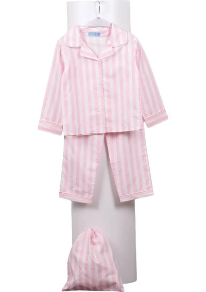 Pembe Çizgili Kız Pijama Takımı