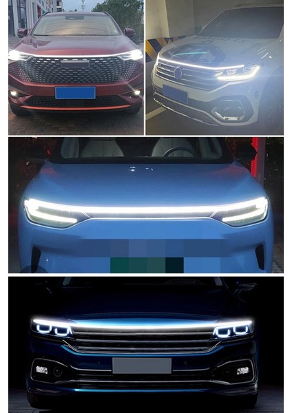 Kaput Ledi Animasyonlu Gündüz Ledi Kaput Arası Şerit LED Silikon 120 cm Beyaz Renk modelleri