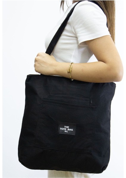 Kadın Siyah Su Geçirmez Yumuşak Bez Kumaş Çok Bölmeli Kol ve Omuz Çantası fiyatları