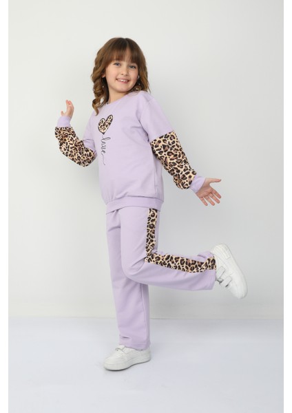 Kız Çocuk Kalp Leoparlı Takım 37036