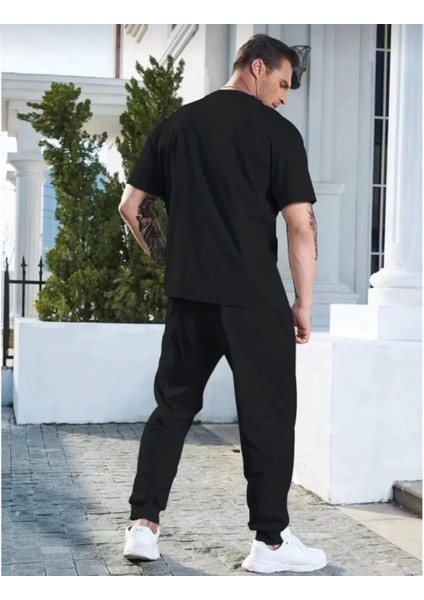 Unisex Düz Tshirt ve Eşofman Takımı