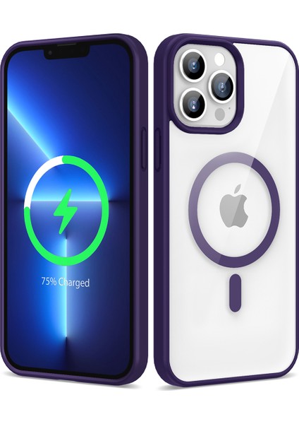 Apple iPhone 13 Pro Max Uyumlu Magsafe Wireless Şarj Özellikli Silikon Zore Ege Kapak-Siyah indirimleri