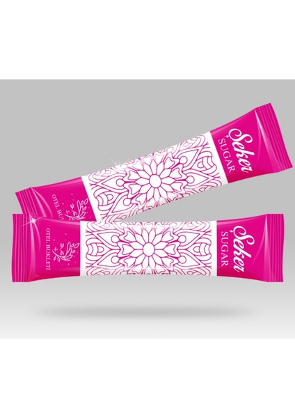 Stick Şeker Özel Üretim Desenli Tasarım D (Pembe Beyaz) x 4000'li