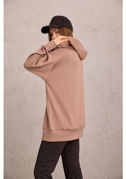 Vizon Oversize Kapüşonlu Hırka