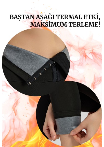 Kadın Yüksek Bel Termal Agraflı 3 Kademeli Korse Tayt,termal Tayt fiyatları