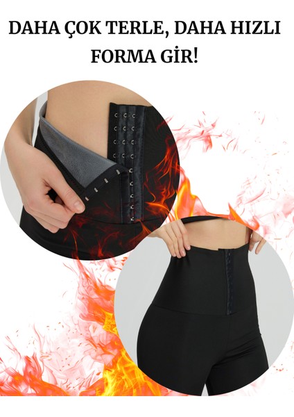 Toparlayıcı Sauna Şort Yüksel Bel Agraflı Termal Tayt modelleri