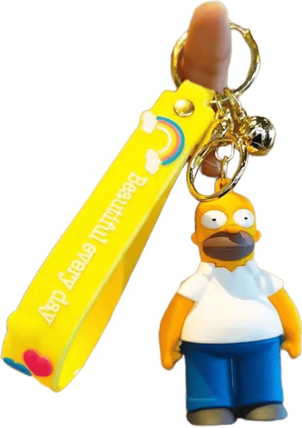 Klasik Yeni Ünlü Aile Homer Simpsons Anime Anahtarlık Araba Anahtarlık Çanta Aksesuar Kolyerenk:mavi (Yurt Dışından)