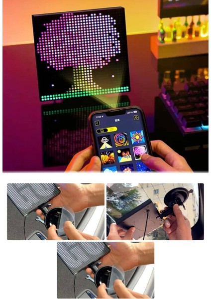 Oto LED Ekran Emoji Ekranı Bluetooth Telefon Kontrol Animasyonlu Arka Cam LED fırsatları
