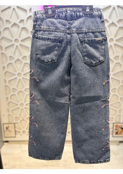 Kız Çocuk Denim Geniş Bol Paça Kot Jean Pantolon fırsatları