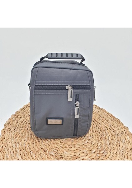 Haki renk küçük erkek el çantası, şık ve kullanışlı yatay fermarlı tasarım