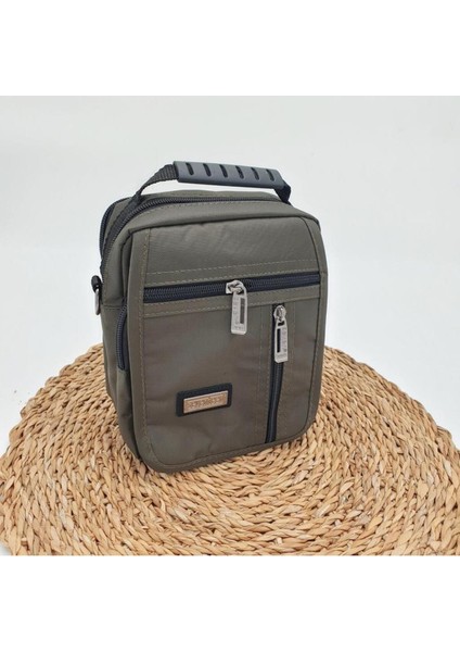 Haki renk küçük erkek el çantası, şık ve kullanışlı yatay fermarlı tasarım indirimleri