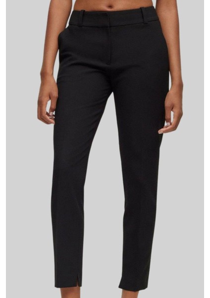 Kadın Regular Fit Chino Pantolon Siyah