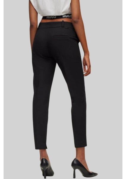 Kadın Regular Fit Chino Pantolon Siyah
