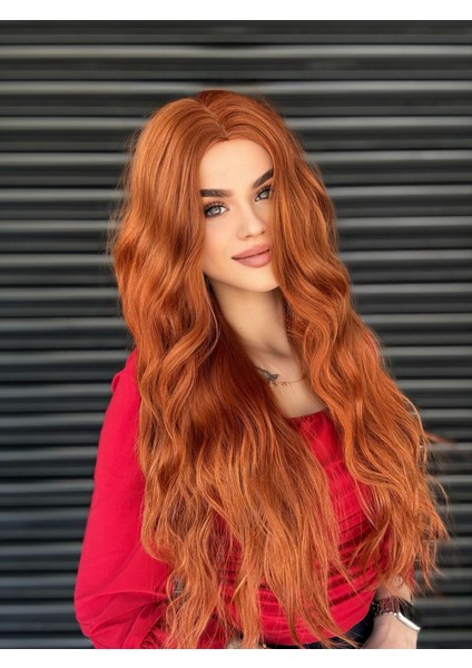 Bakır Perçemsiz Dalgalı Vip Peruk Model