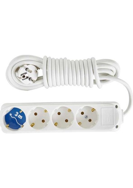 Almera 4'lü Topraklı Priz 3 Mt.