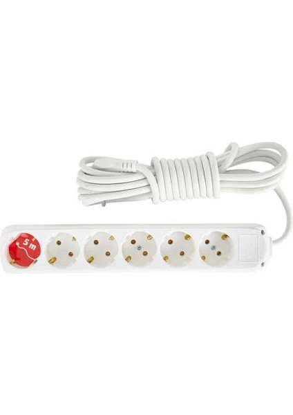 Almera 6'lı Topraklı Priz 5 Mt.