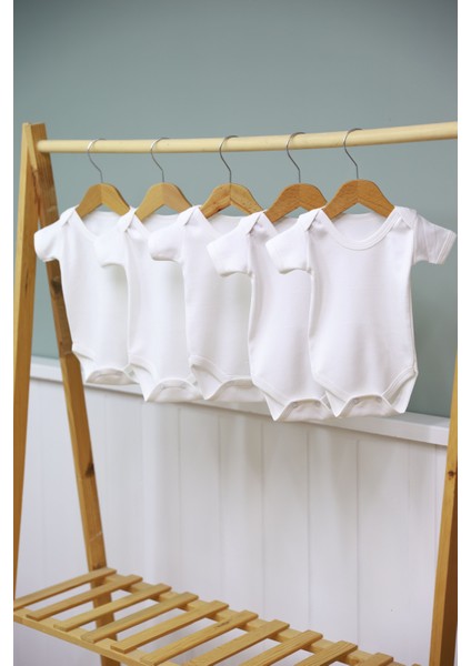 Pamuk 5 Li Beyaz Kısa Kol Body