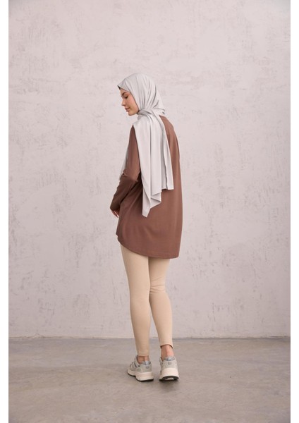Parmak Detaylı Tunik Kahve