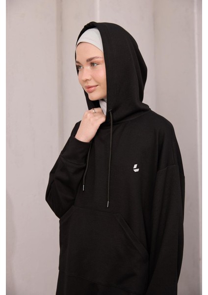 Kapüşonlu Sweat Siyah