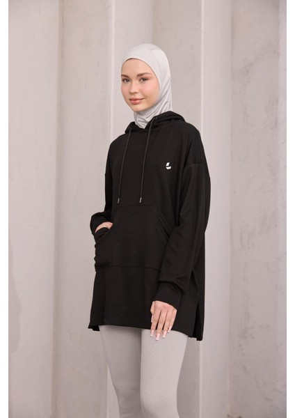 Kapüşonlu Sweat Siyah